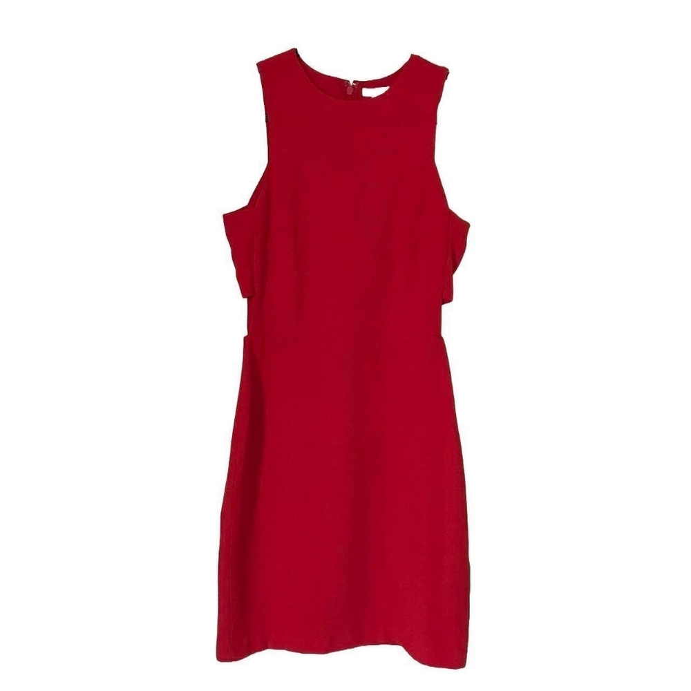 H&M Divided Red Cocktail Dress Women's  Size 2 Sleeveless Side Cutouts A Line